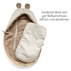Kapuse med bjørneører på Fleece-vognpose Hima i bomull til bilstol og bærebag Kaiser