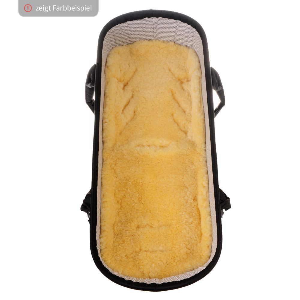 Fleece vognpose med lammeskinnsinnlegg Sheepy, antrasitt brukt som sitteunderlag