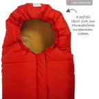 Fleece vognpose med lammeskinnsinnlegg Sheepy, antrasitt montert i barnevogn
