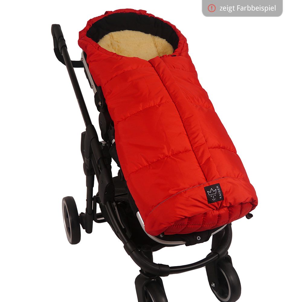Visning av kompatible gurtskilt i Fleece vognpose med lammeskinnsinnlegg Sheepy, antrasitt