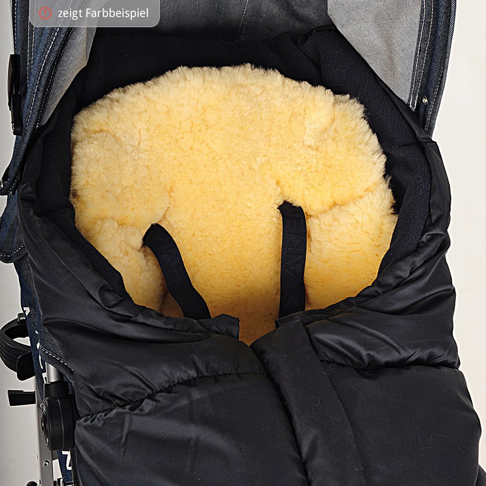 Fotstykke av Fleece vognpose med lammeskinnsinnlegg Sheepy, antrasitt separert