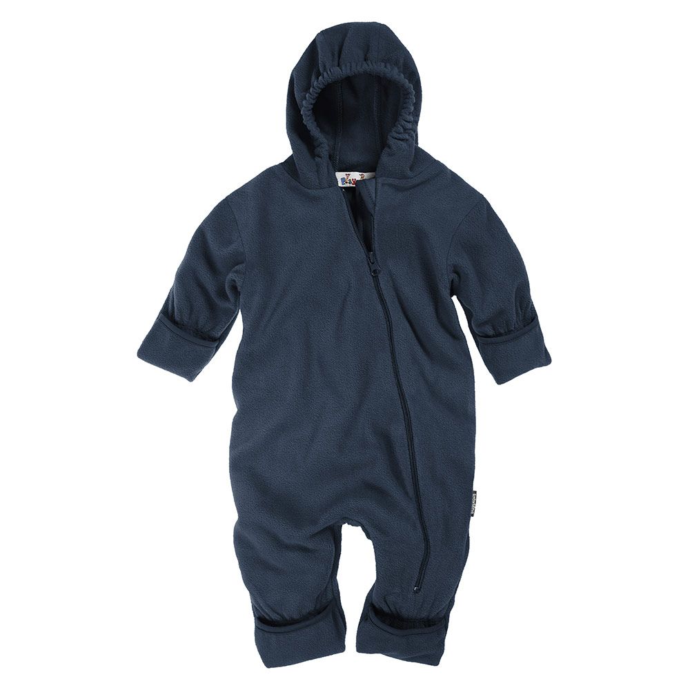 Detalj av fleecedress marineblå str 74 Playshoes