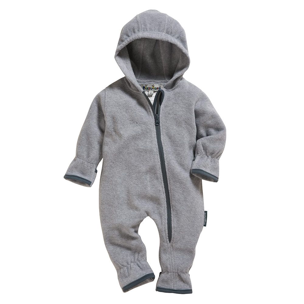 Glidelåsdetalj på fleecedress marineblå str 74 Playshoes