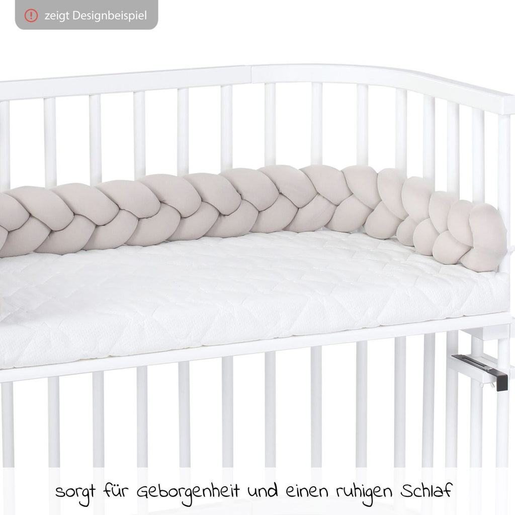 Flettet sengeslange 180 cm for bedside-senger, beige - Babybay montert