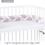 Montert flettet sengeslange 180 cm hvit beige rosé i beistelleng