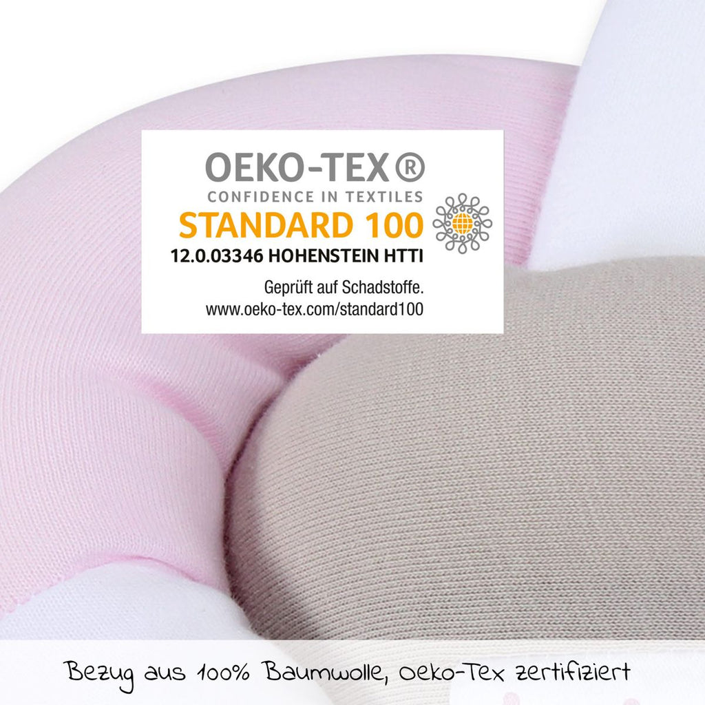 Flettet sengeslange 180 cm hvit beige rosé brukt i løpegjerde