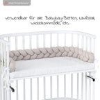 Detalj av flettet sengeslange 200 cm for barneseng, beige