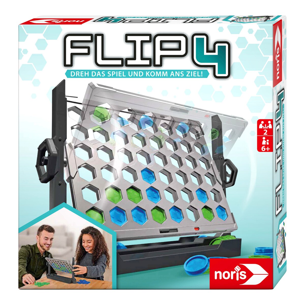 Flip4 strategispill med dreibart brett sett forfra