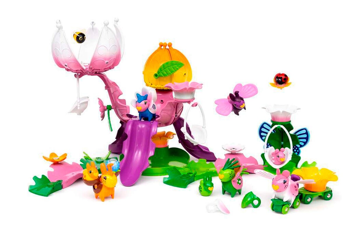 Flora blomsterby deluxe lekesett med 8 figurer bakside