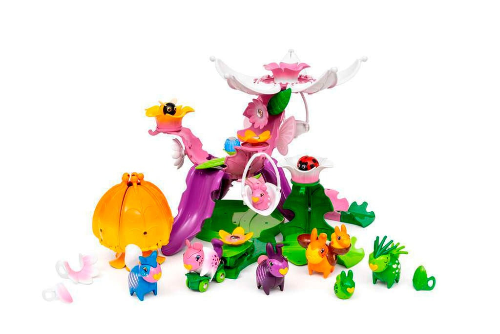 Detalj av figurer i Flora blomsterby deluxe lekesett