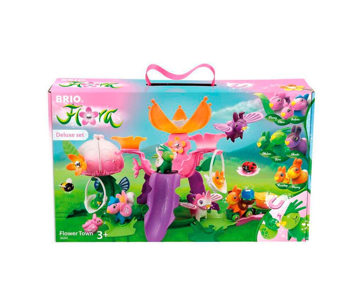 Montert Flora blomsterby deluxe lekesett med 8 figurer