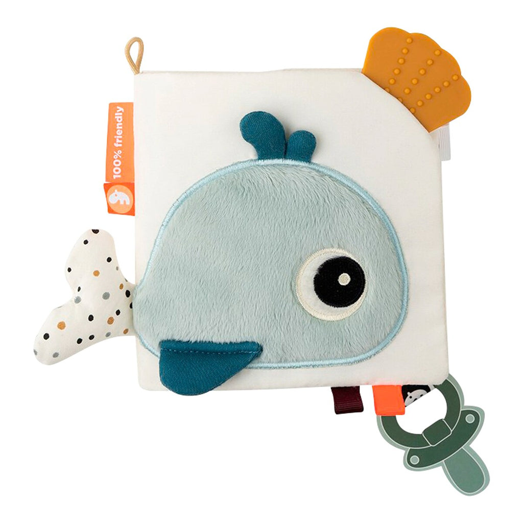 Følebok i stoff Activity Sea Friends 18x16 cm forfra
