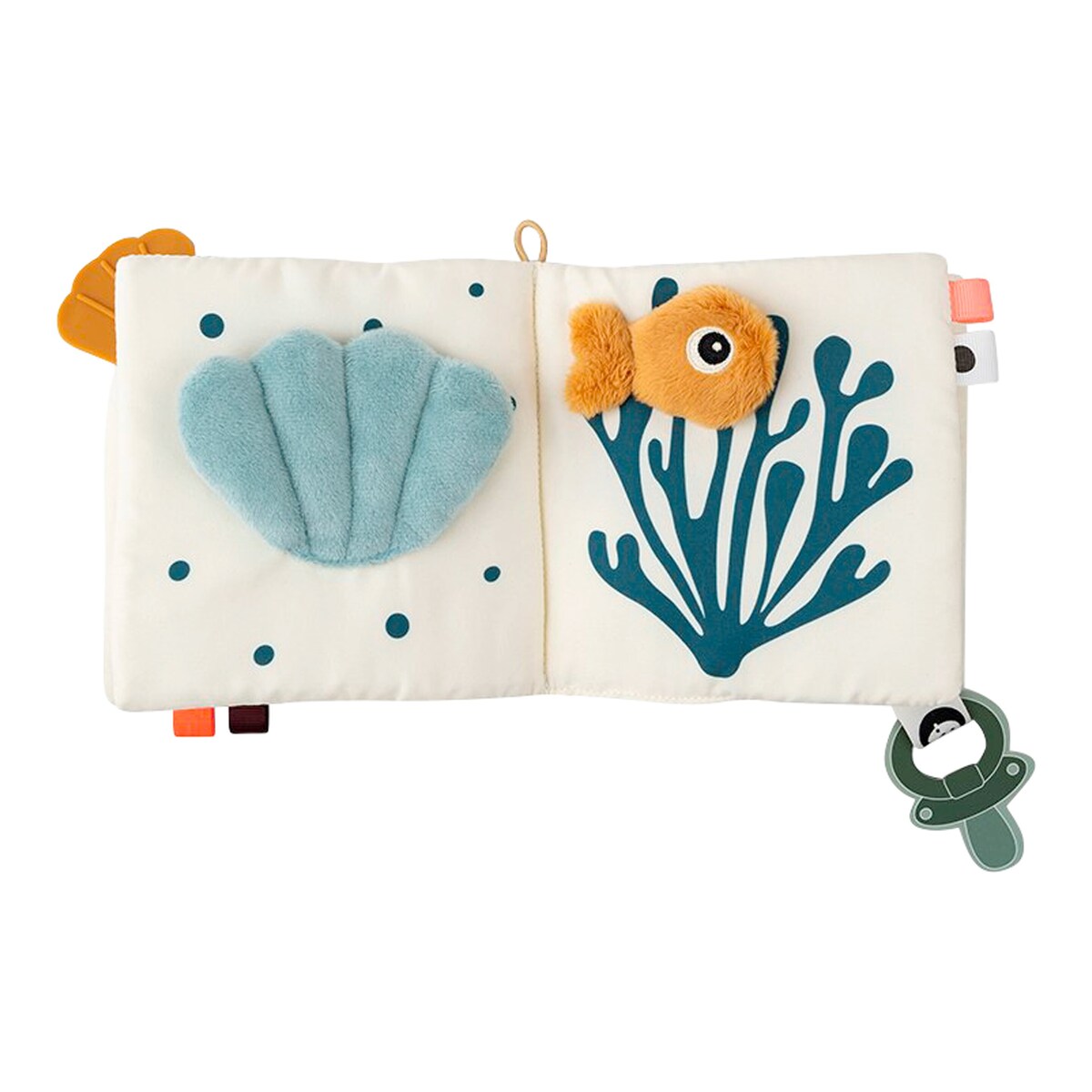 Følebok i stoff Activity Sea Friends 18x16 cm bakside