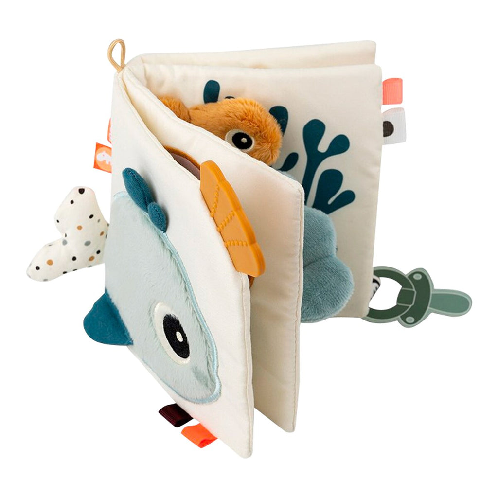 Følebok i stoff Activity Sea Friends 18x16 cm detalj av tekstur