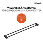 Bakside av Forlenger til sikkerhetsgrind Safety Gate Extension 9 cm, svart