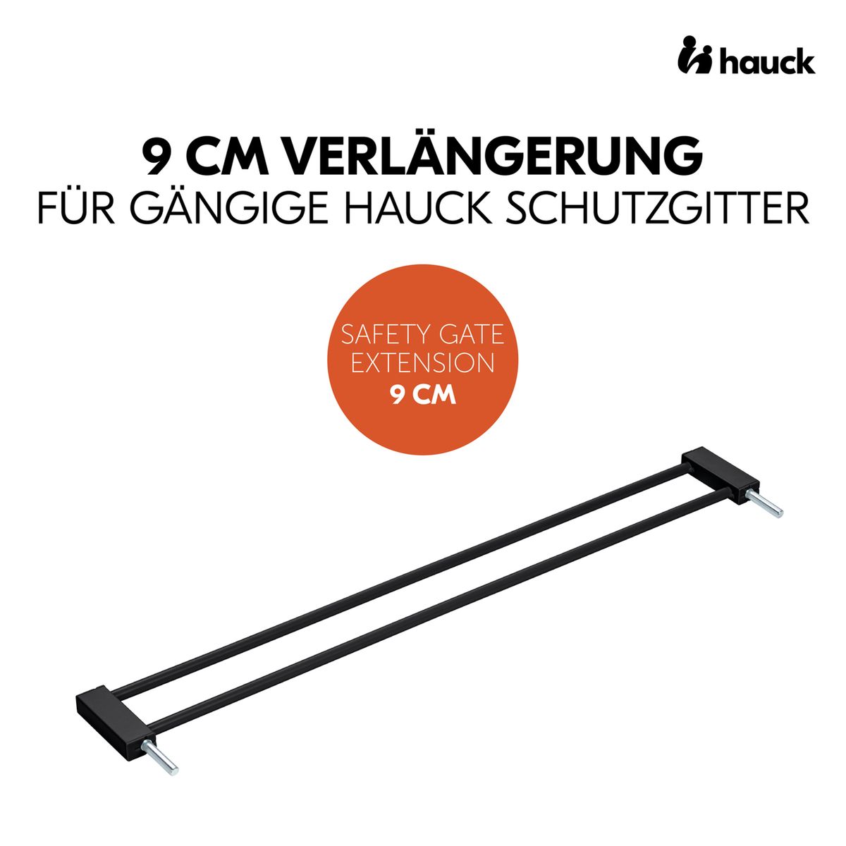 Bakside av Forlenger til sikkerhetsgrind Safety Gate Extension 9 cm, svart