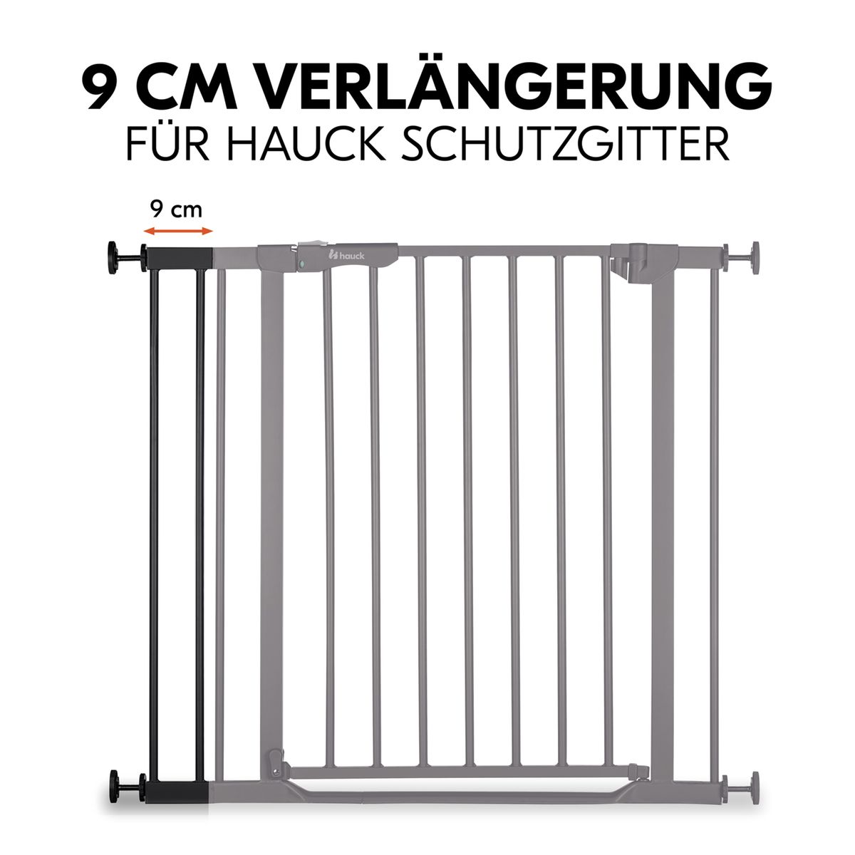 Detalj av skruefestet på Forlenger til sikkerhetsgrind Safety Gate Extension 9 cm, svart