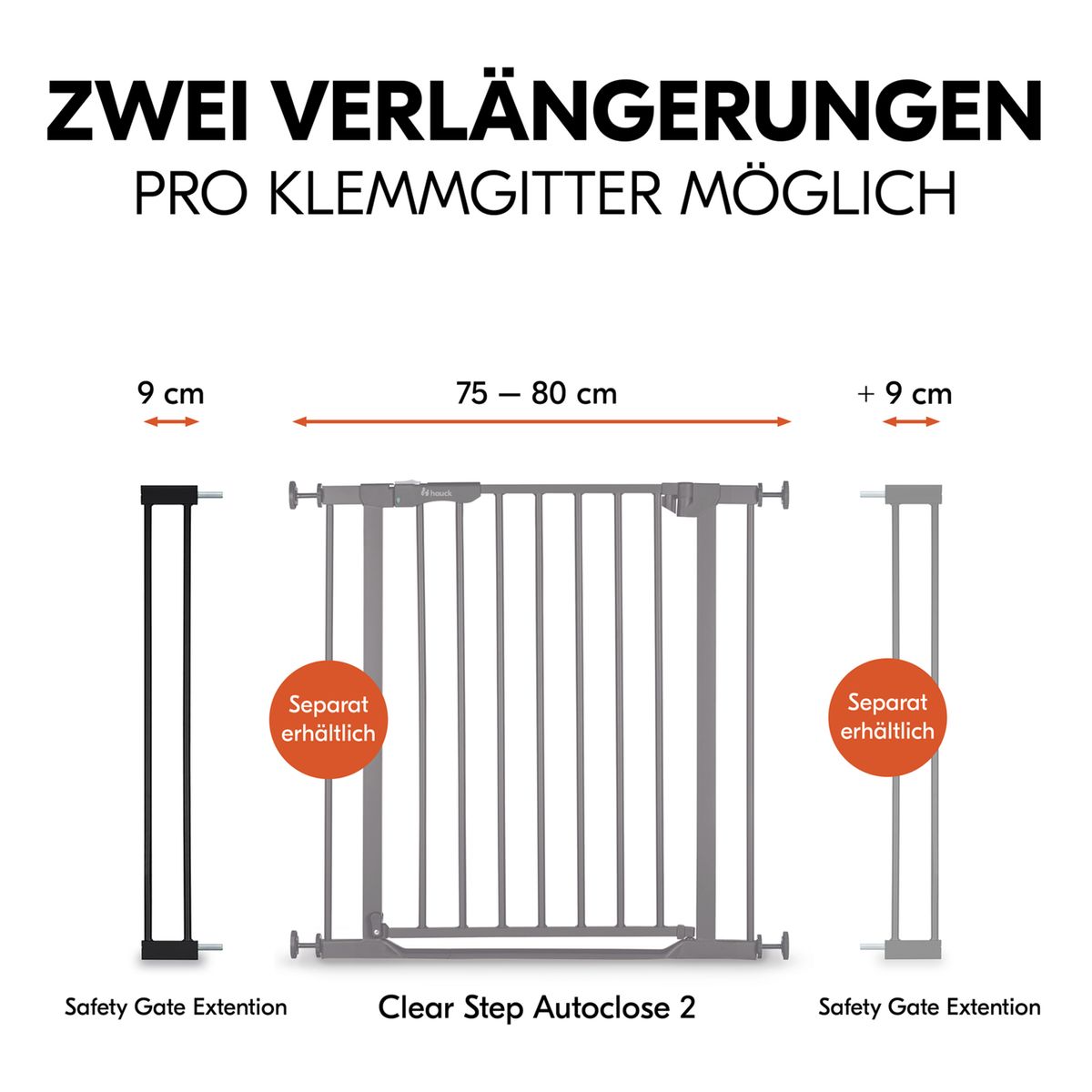 Nærbilde av materialet på Forlenger til sikkerhetsgrind Safety Gate Extension 9 cm, svart