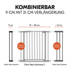 Forlenger til sikkerhetsgrind Safety Gate Extension 9 cm, svart sett fra siden