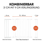 Sideprofil av Forlenger til sikkerhetsgrind Safety Gate Extension 21 cm, hvit - Hauck