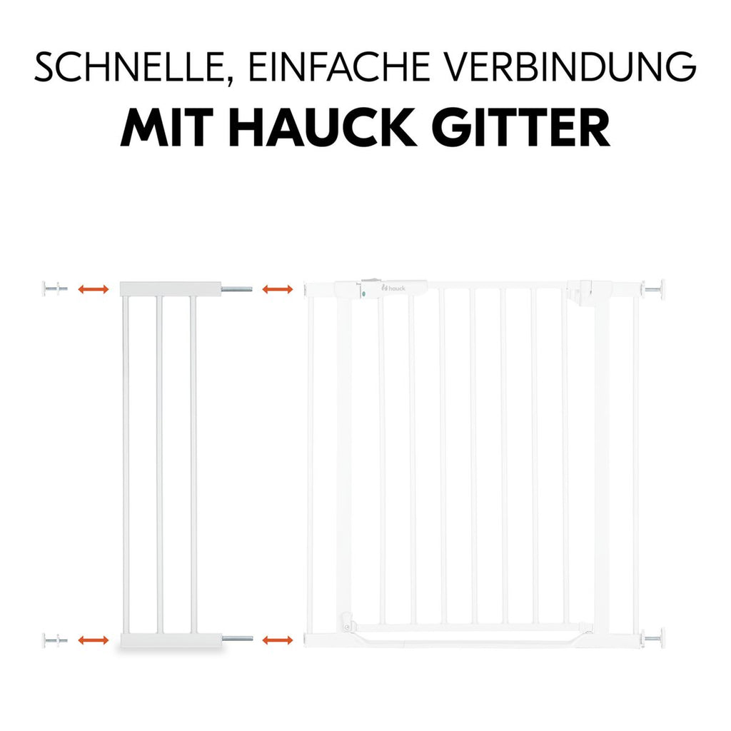 Montering av Forlenger til sikkerhetsgrind Safety Gate Extension 21 cm, hvit - Hauck uten verktøy
