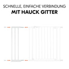 Montering av Forlenger til sikkerhetsgrind Safety Gate Extension 21 cm, hvit - Hauck uten verktøy