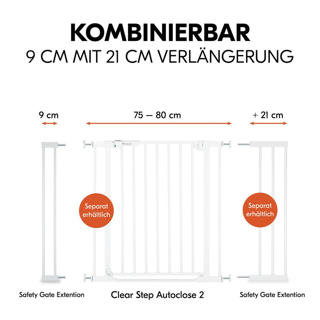 Forlenger til sikkerhetsgrind Safety Gate Extension 9 cm, hvit - Hauck