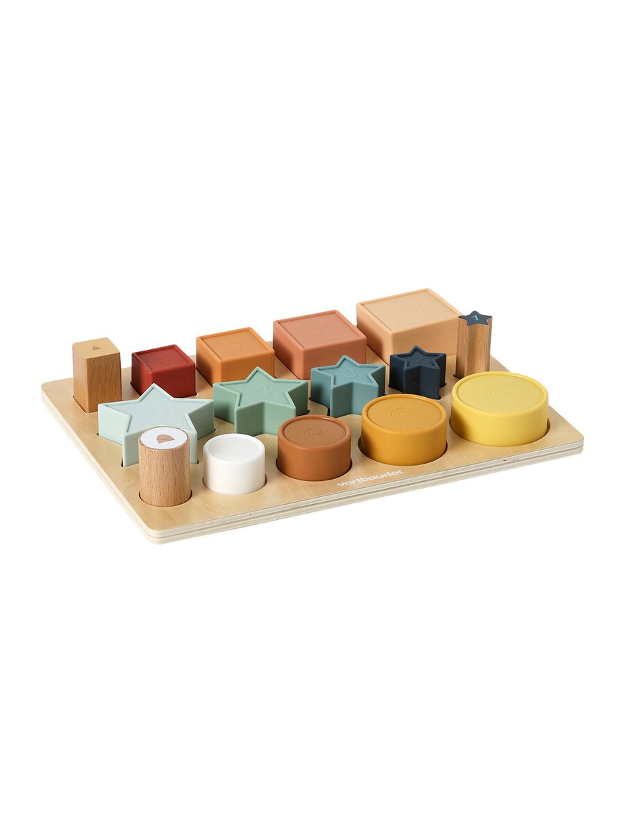 Formpuslespill i silikon og tre FSC® 15 deler 27 x 20 cm forfra