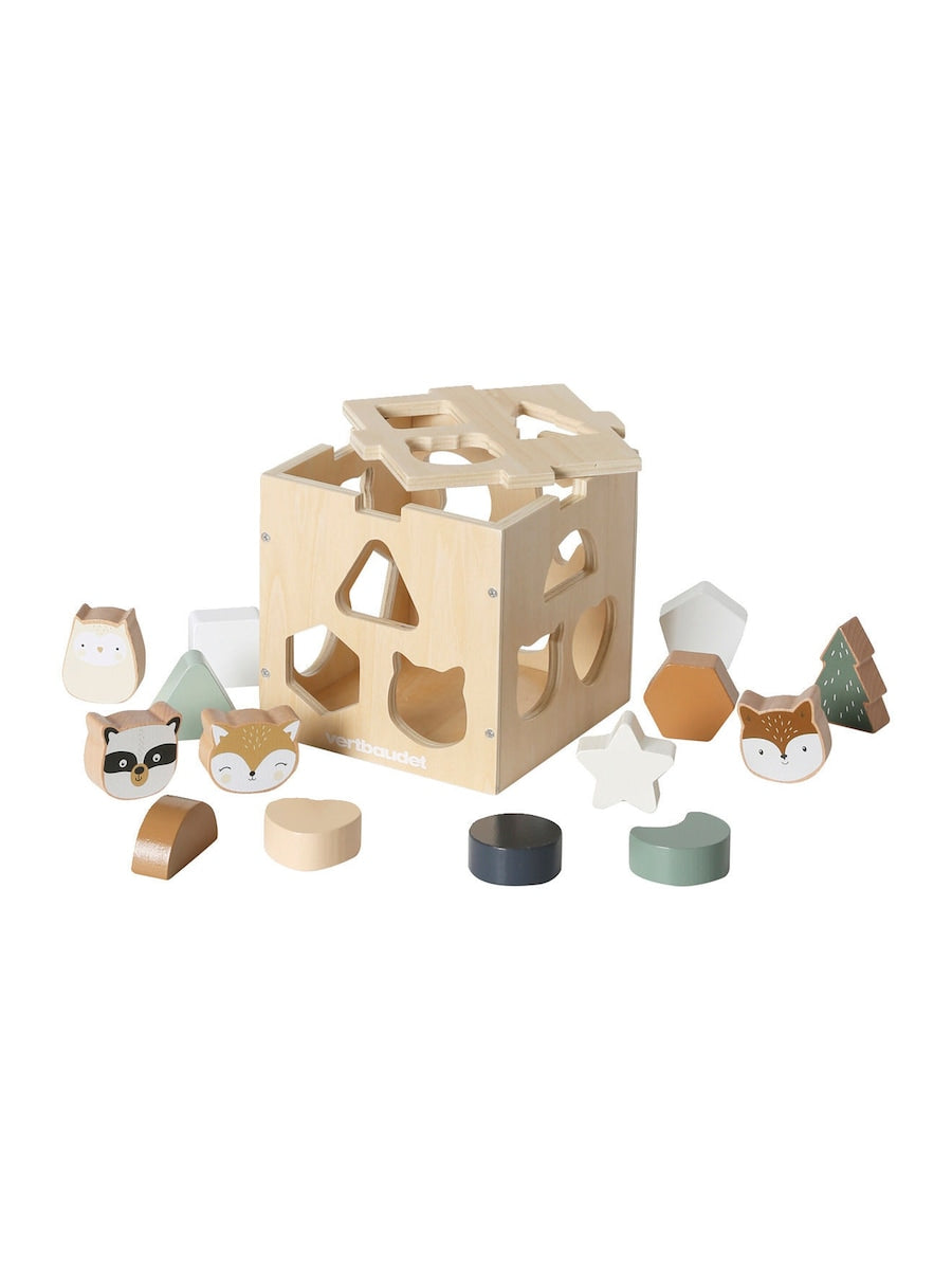 Formsorteringsboks i tre FSC® Grønn Skog 15 cm forfra