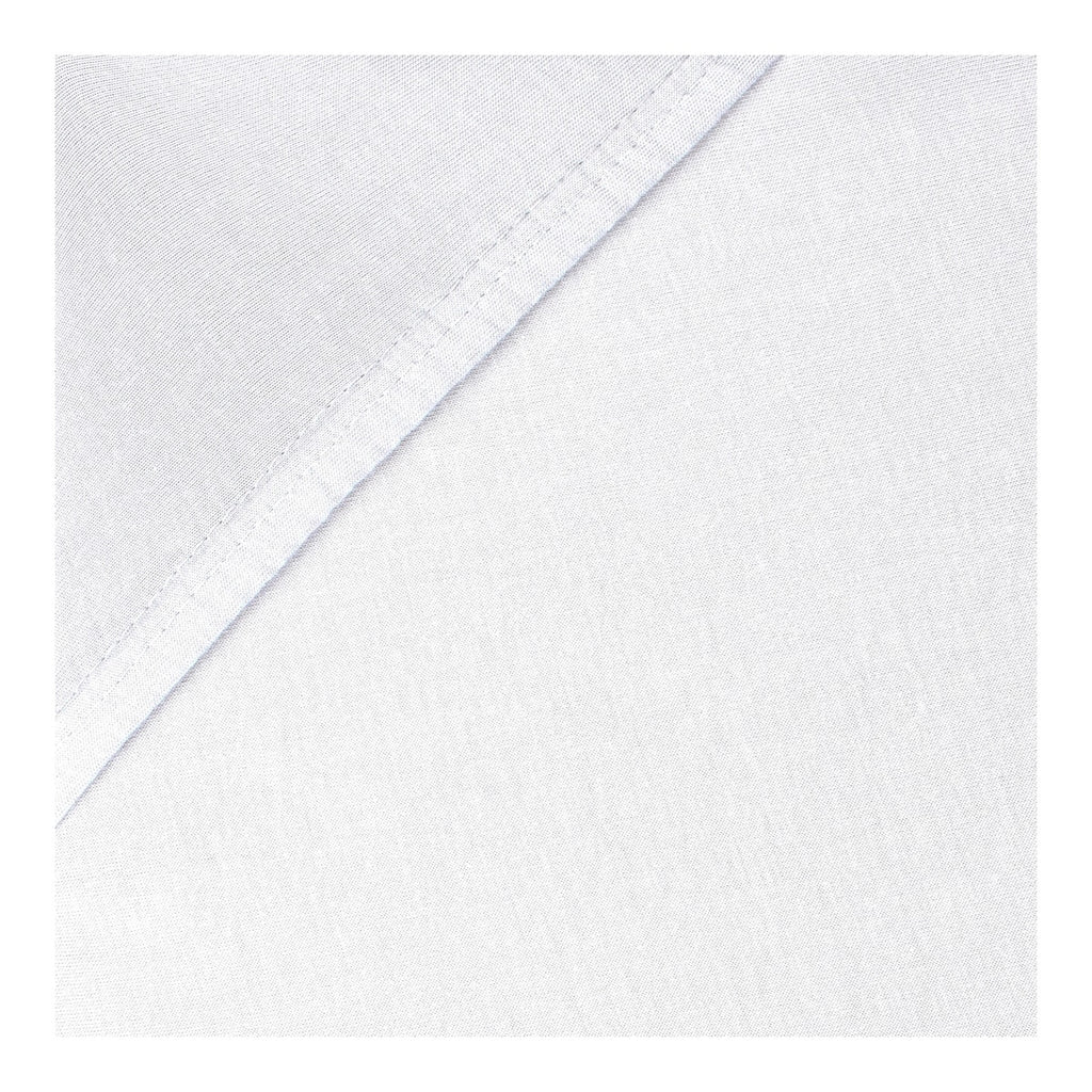Detalj av elastisk gummistrikk på Formsydd laken jersey økologisk bomull for bedside crib babybay