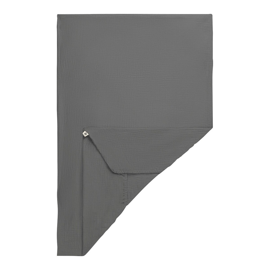 Formsydd laken musselin 60x120 cm til reisesengmadrass forfra
