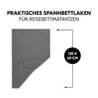 Nærbilde av stoffet på Formsydd laken musselin 60x120 cm til reisesengmadrass