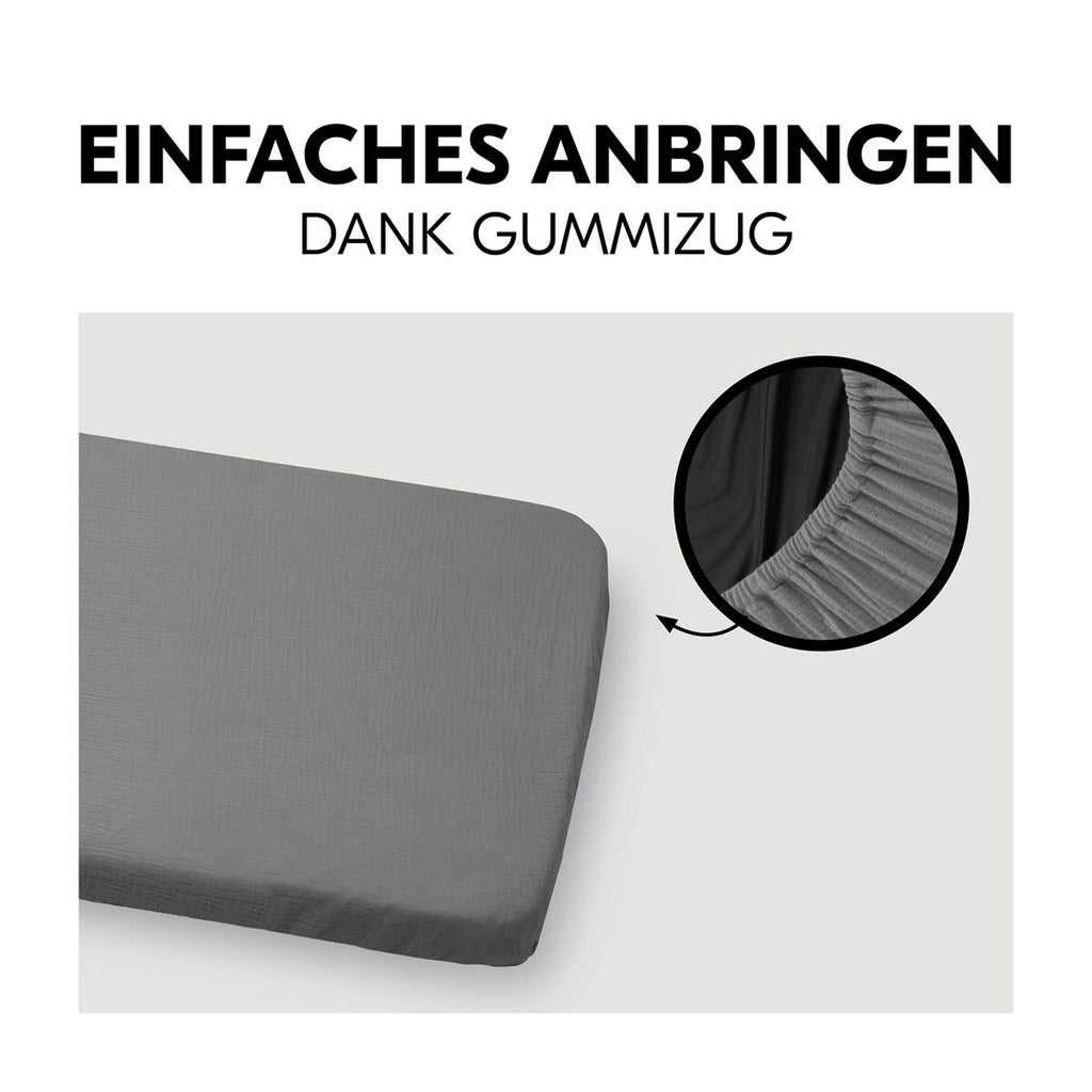 Formsydd laken musselin 60x120 cm til reisesengmadrass foldet