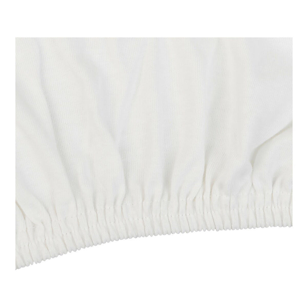 Detalj av formsydd laken økologisk bomull jersey 60x120-70x140 cm fra Grünspecht