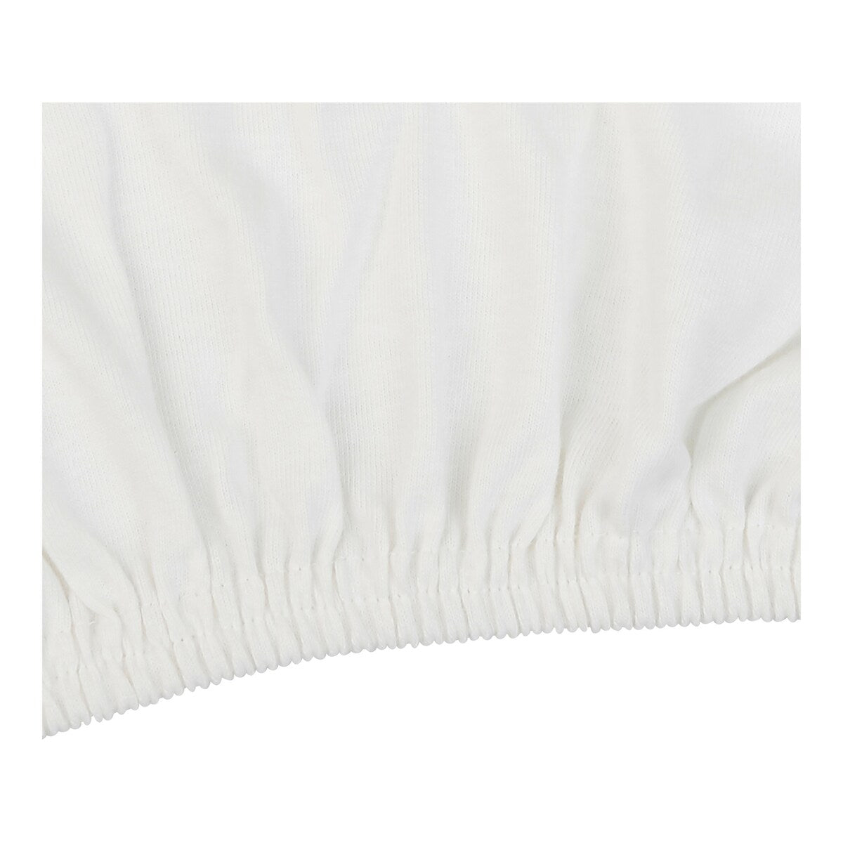 Detalj av formsydd laken økologisk bomull jersey 60x120-70x140 cm fra Grünspecht