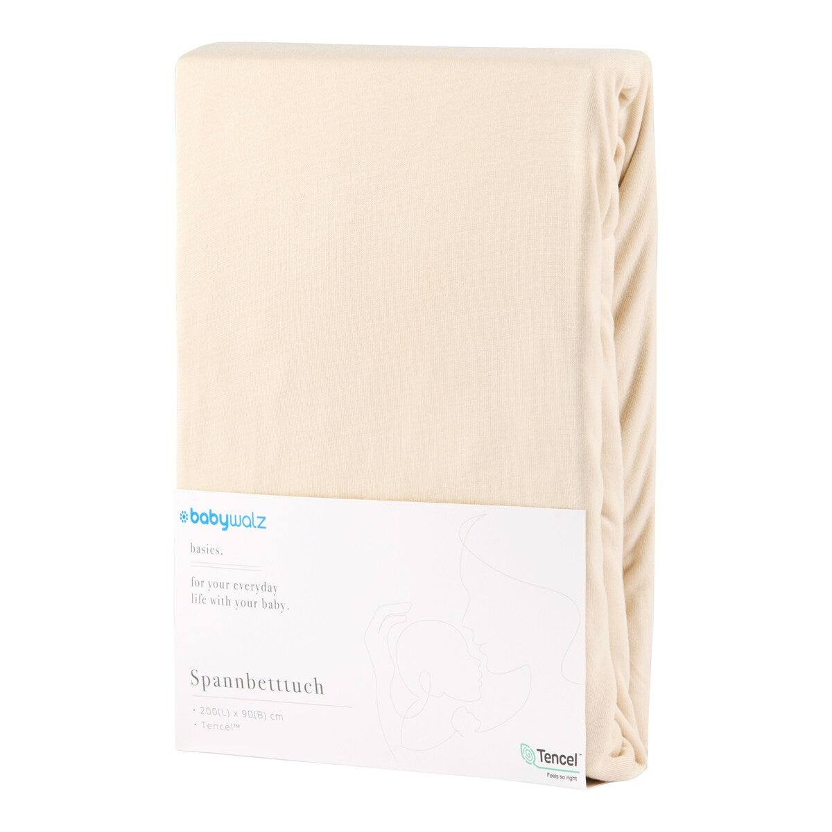 Formsydd laken TENCEL™ lyocell 90x200 cm - baby-walz BASICS bakside