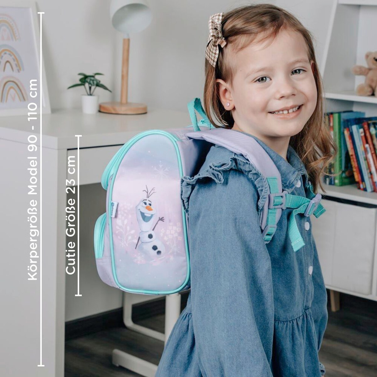 Førskolesekk CUTIE fra 3 år 6,5 l vannavvisende avtagbar brystrem