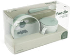 Første måltid-sett Foodie Happy Clouds grønn silikon miljøvennlig materiale