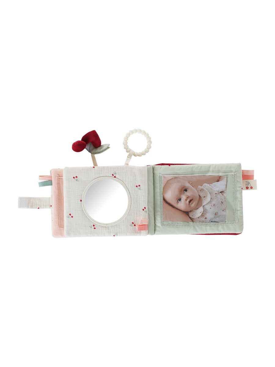 Montert Fotobok i bomull for baby CHERRY 18x14 cm med synlige fotolommer
