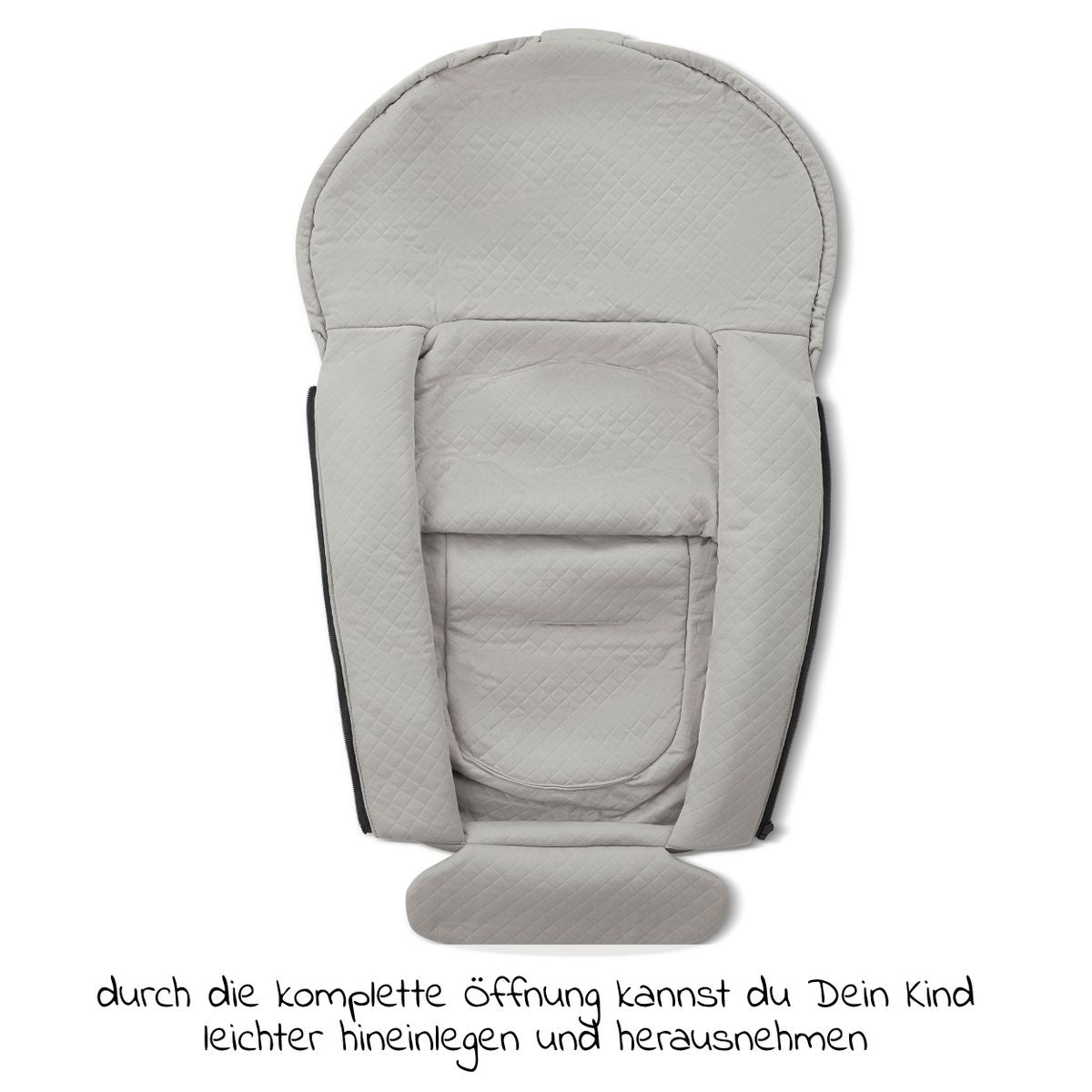 Fotpose til babystol og bærebag Diamond Edition powder bakside