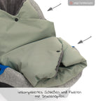 Fotpose i fleece Tanaga til babystol og bærebag, blomster med integrert hette
