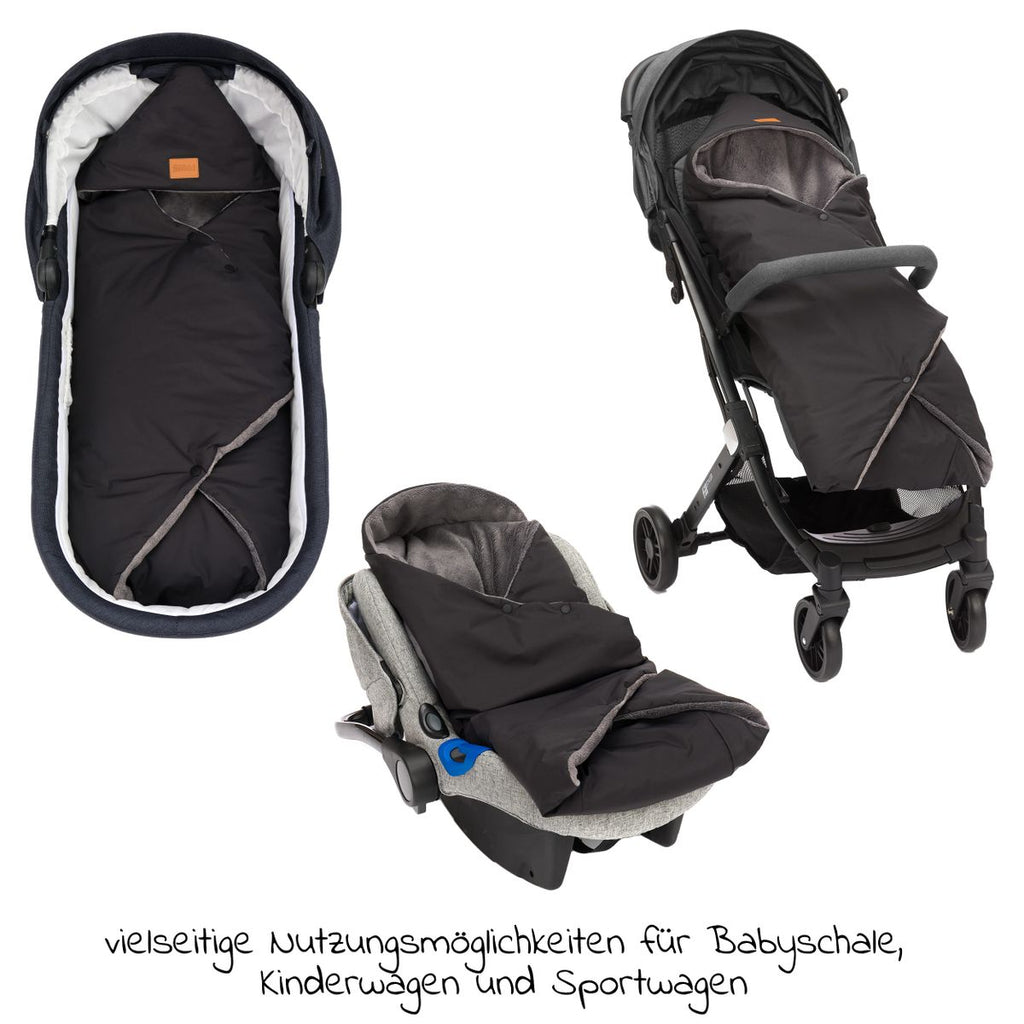 Fotpose i fleece Tanaga til babystol og bærebag bakside