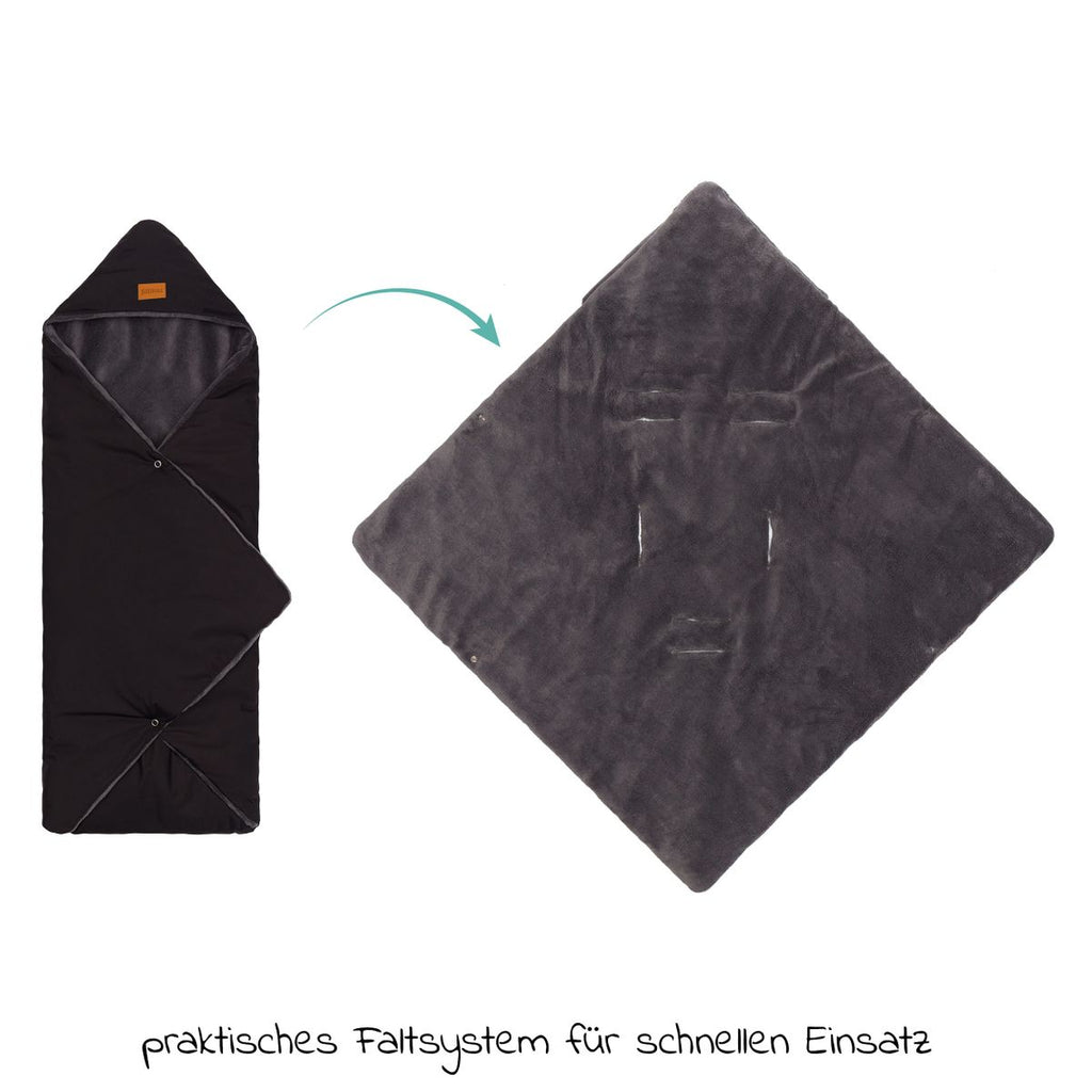 Fotpose i fleece Tanaga til babystol og bærebag sammenfoldet