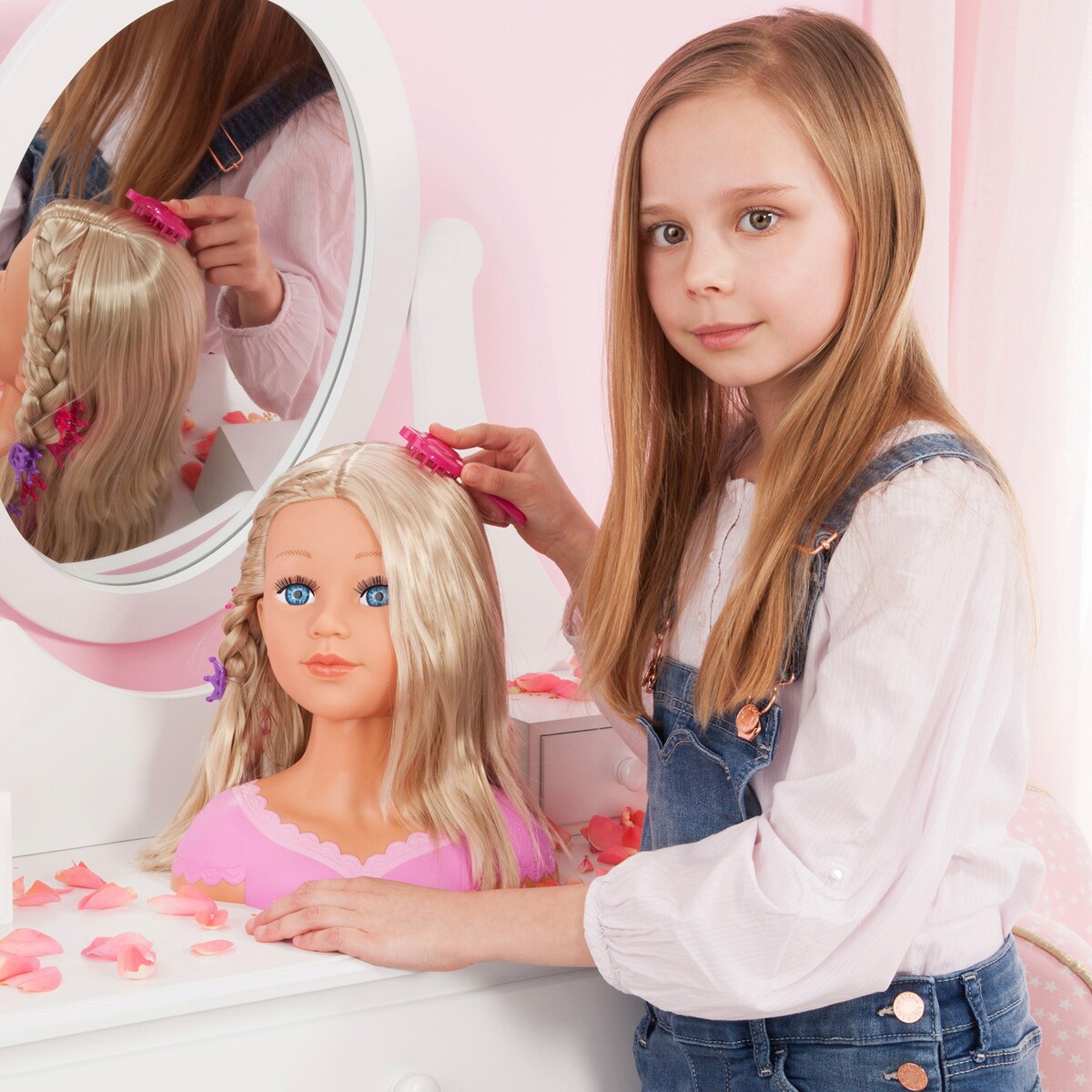 Montert Frisør- og sminkehode Charlene Super Model klar for styling