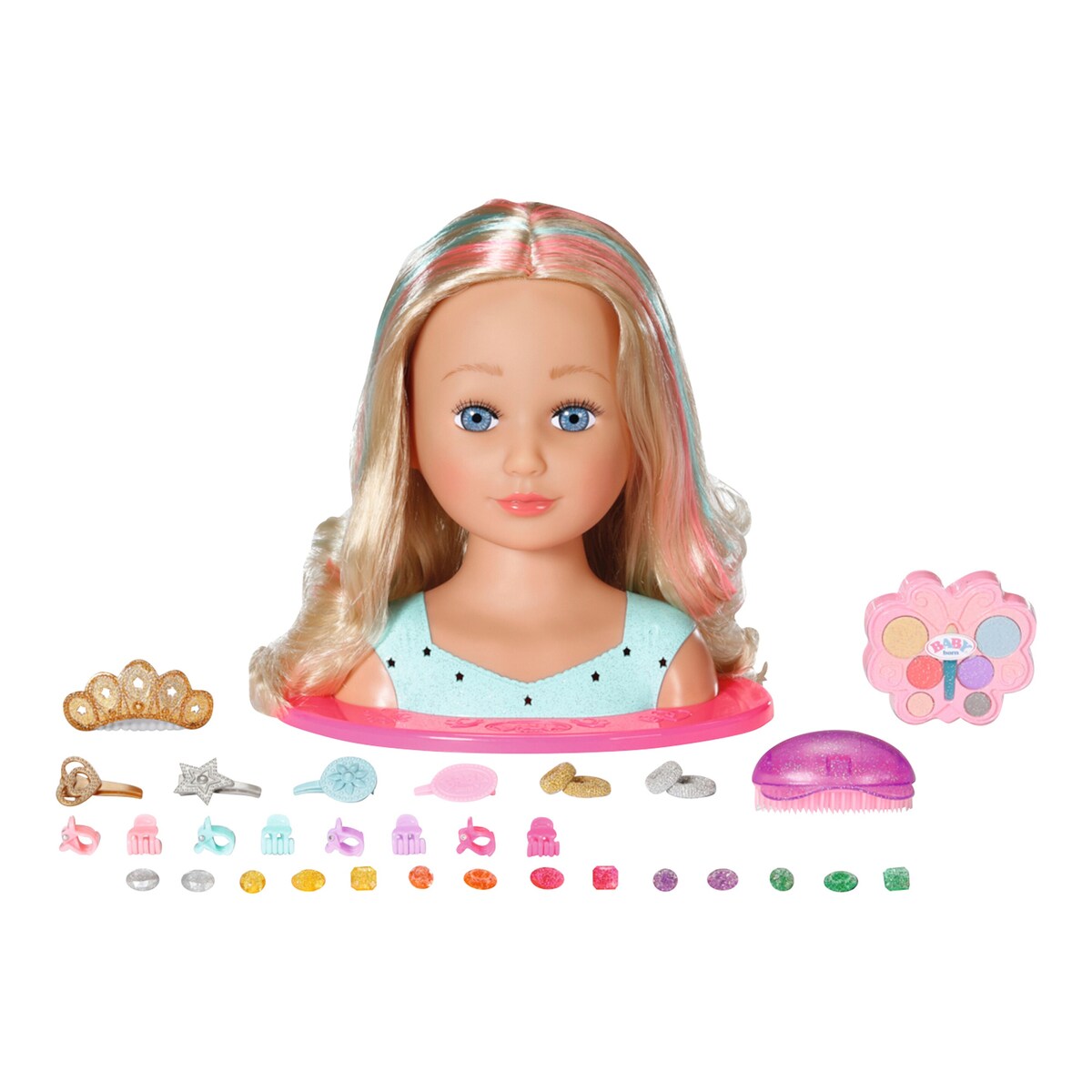 Frisør- og sminkehode Sister Styling Head Princess forfra