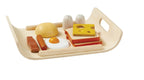 Frokostsett i gummibaumtre 18 x 25,5 cm fra 2 år fra PlanToys forfra