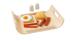 Baksiden av frokostsett i gummibaumtre 18 x 25,5 cm fra 2 år fra PlanToys