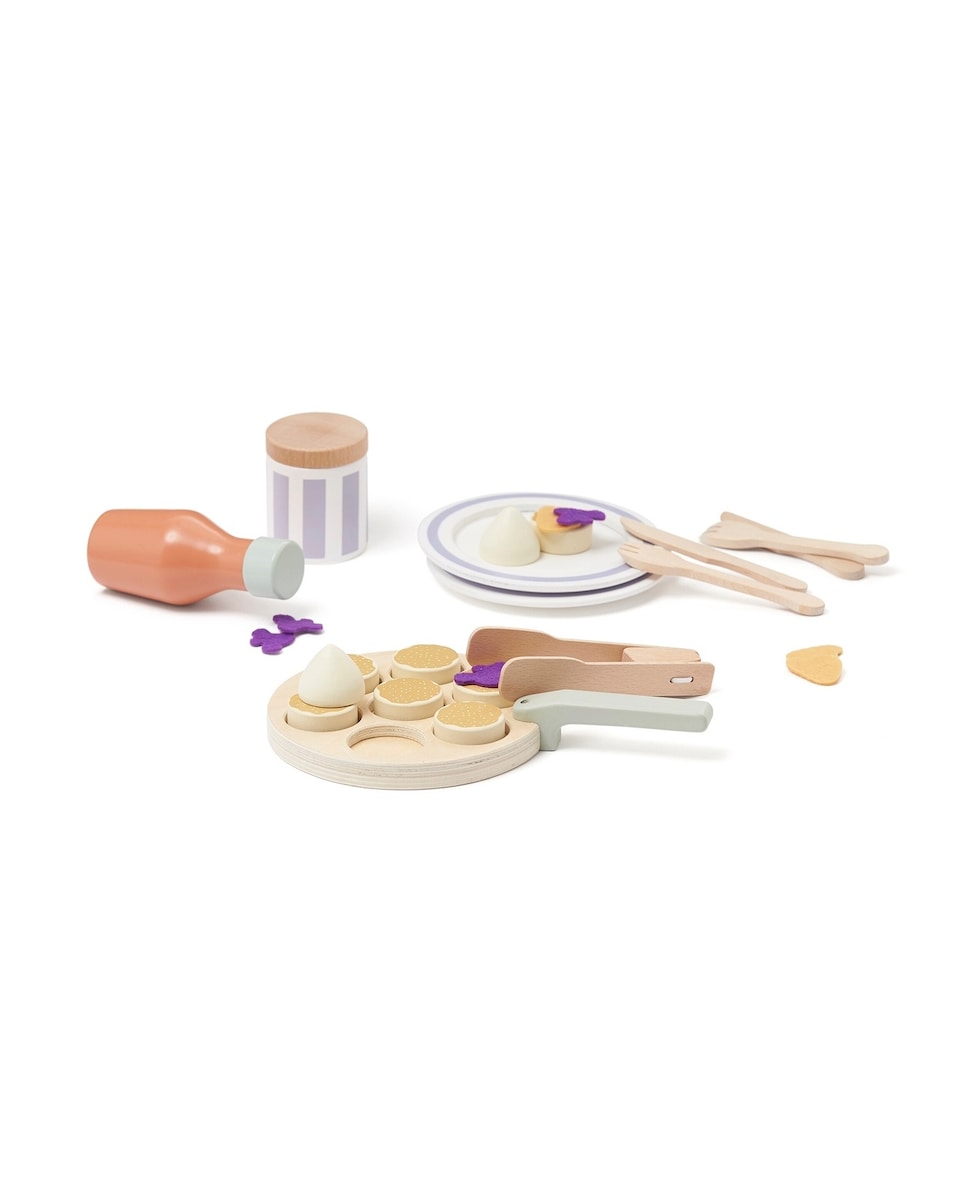 Frokostsett pannekaker i tre 23 x 14,5 cm forfra