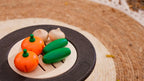 Frukt- og grønnsakssett i gummitre 6 deler - PlanToys
