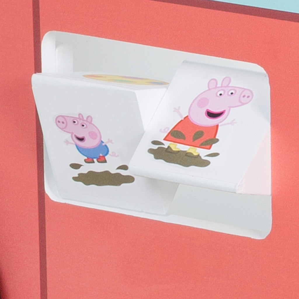 Nærbilde av håndtak på Gåbil buss Peppa Pig med aktivitetsleker